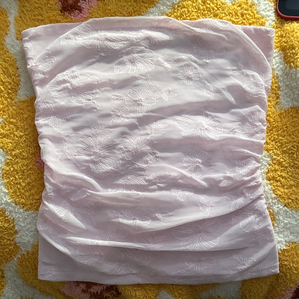 Garage Light Pink Floral Crop Top
